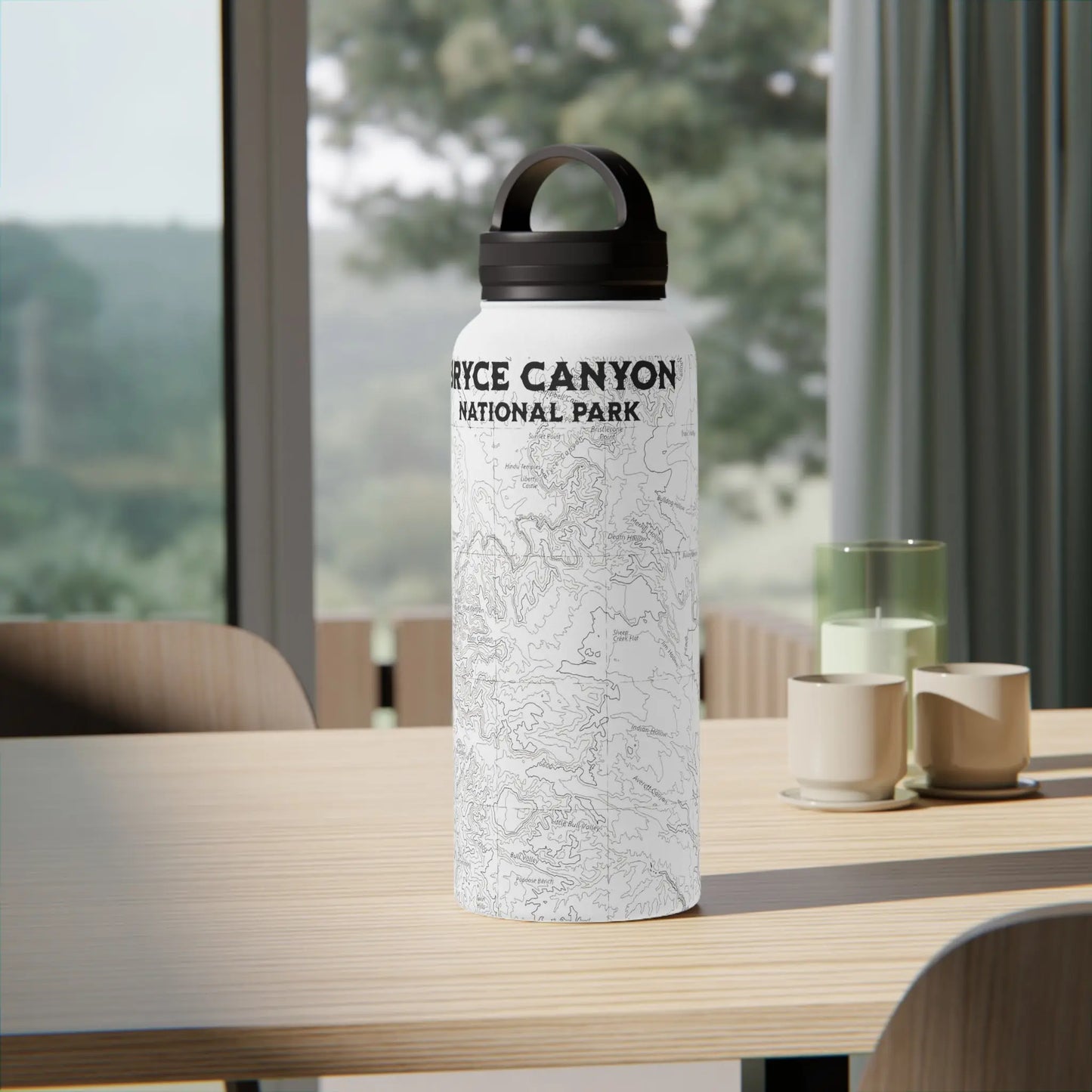 Bryce Canyon National Park Topographic Stainless Steel Water Bottle Handle Lid - Park Service Apparel