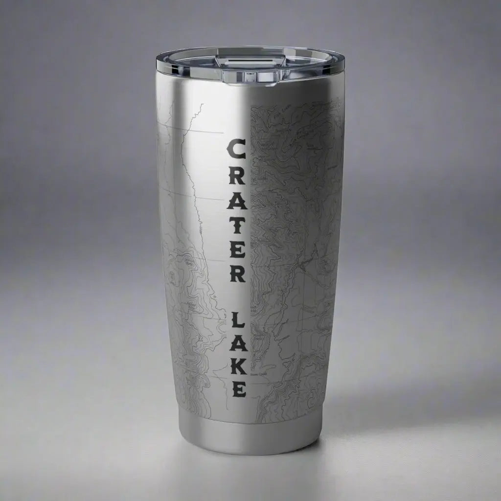 Crater Lake National Park Topographic Tumbler 20oz USGS Map Print - Park Service Apparel