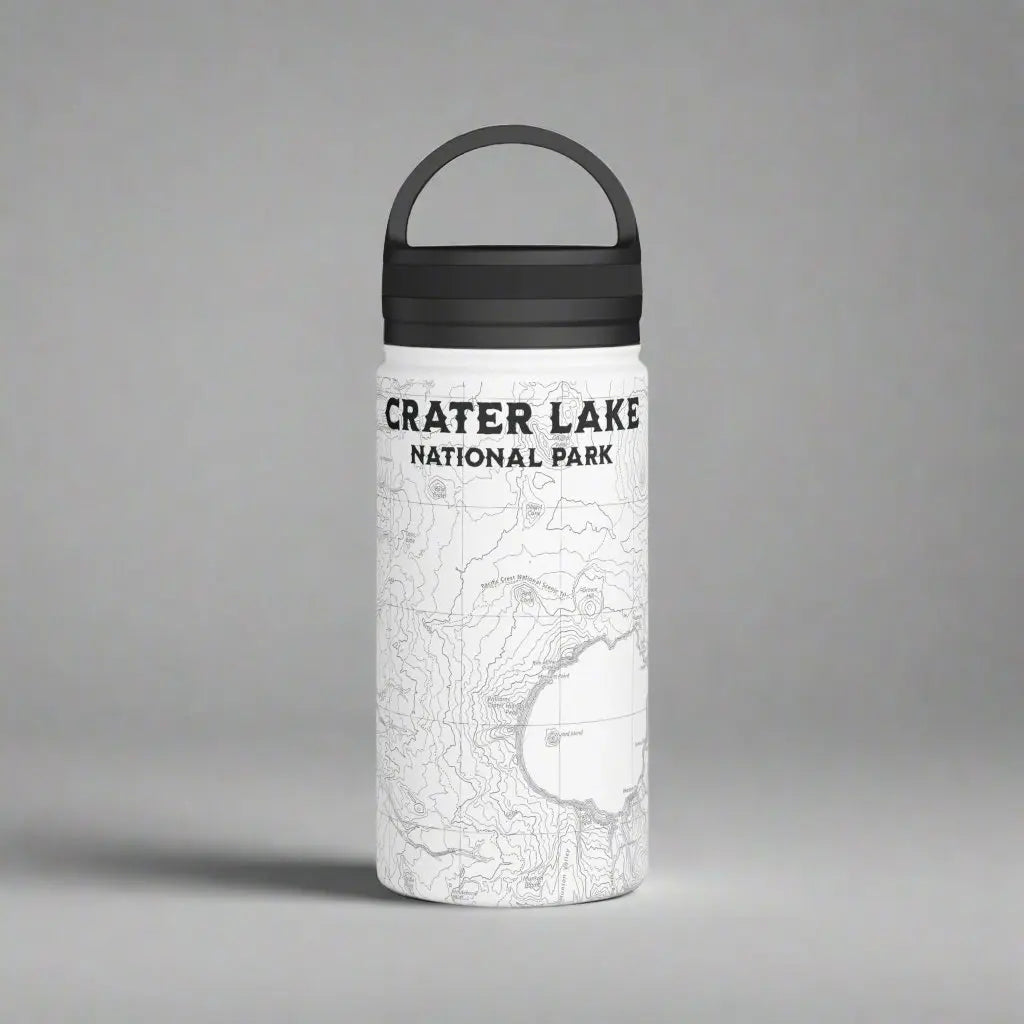 Crater Lake National Park Topographic Stainless Steel Water Bottle Handle Lid - Park Service Apparel