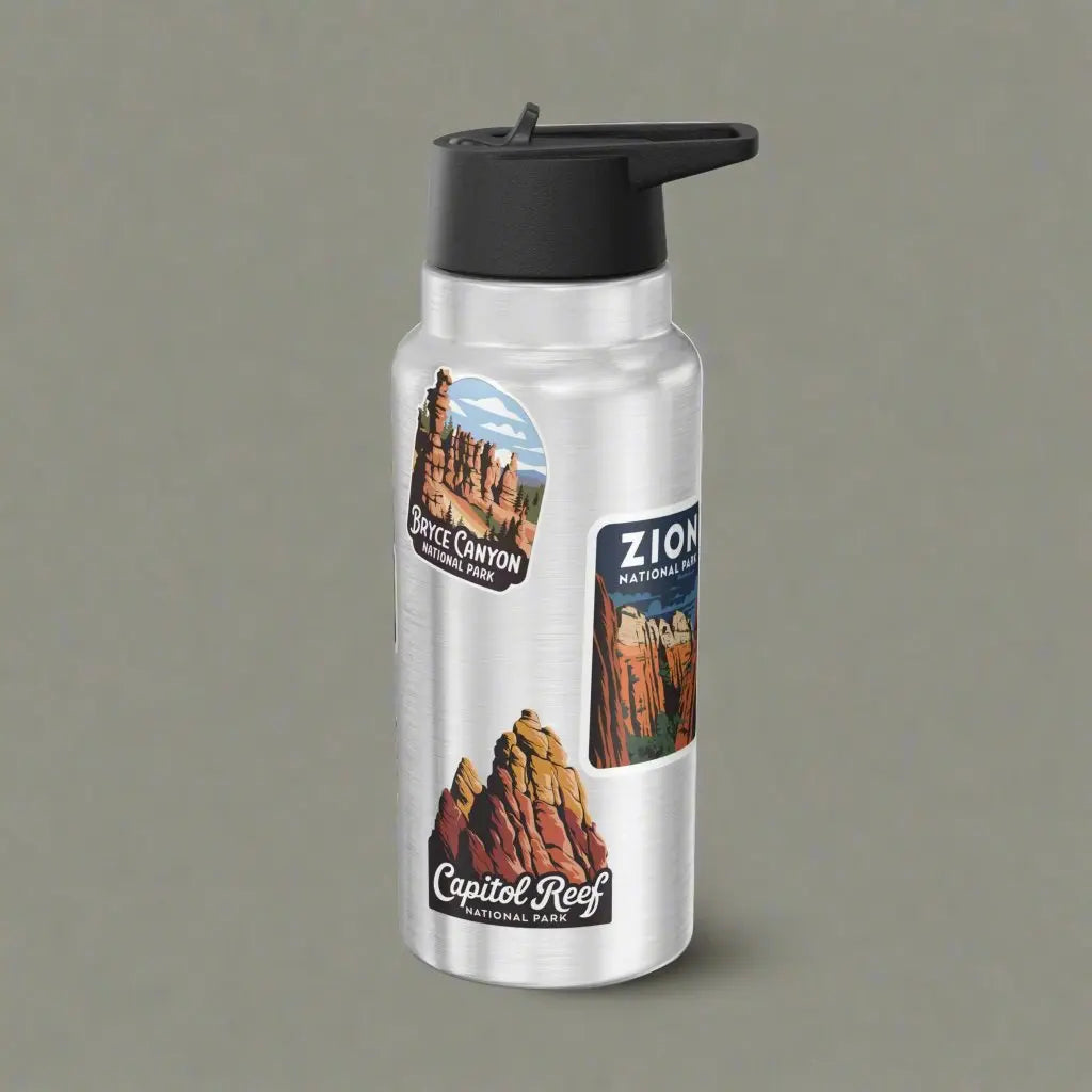 Utah National Park/ Nature Custom Sticker Style Insulated Water Bottle Tumbler 32oz Personalize - Park Service Apparel