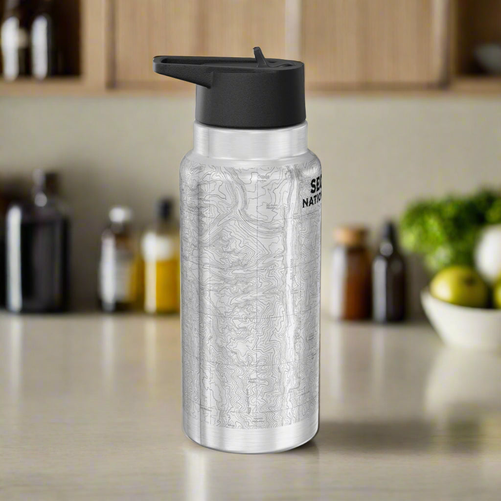 Sequoia National Park Topographic Insulated Water Bottle Tumbler 32oz Real USGS Topo Map