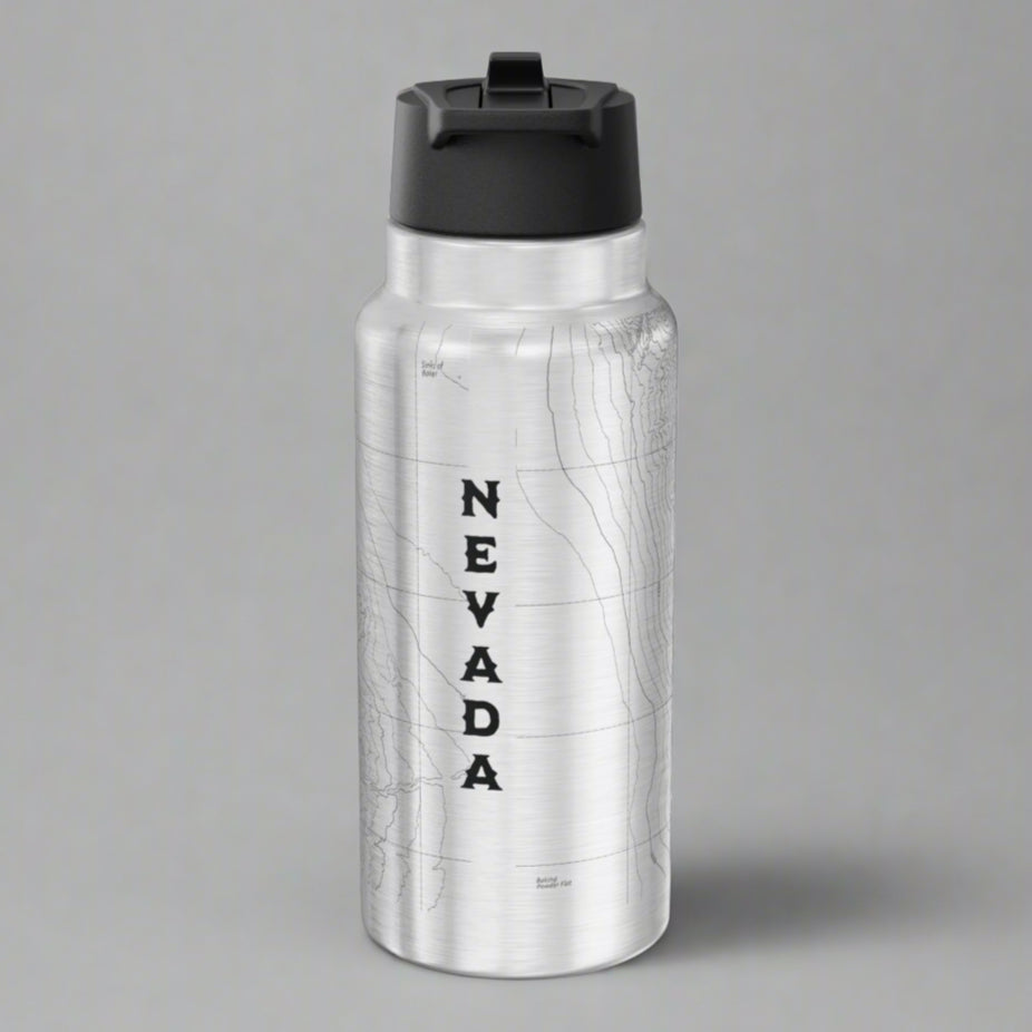 Great Basin National Park Topographic Insulated Water Bottle Tumbler 32oz Real USGS Topo Map Printify