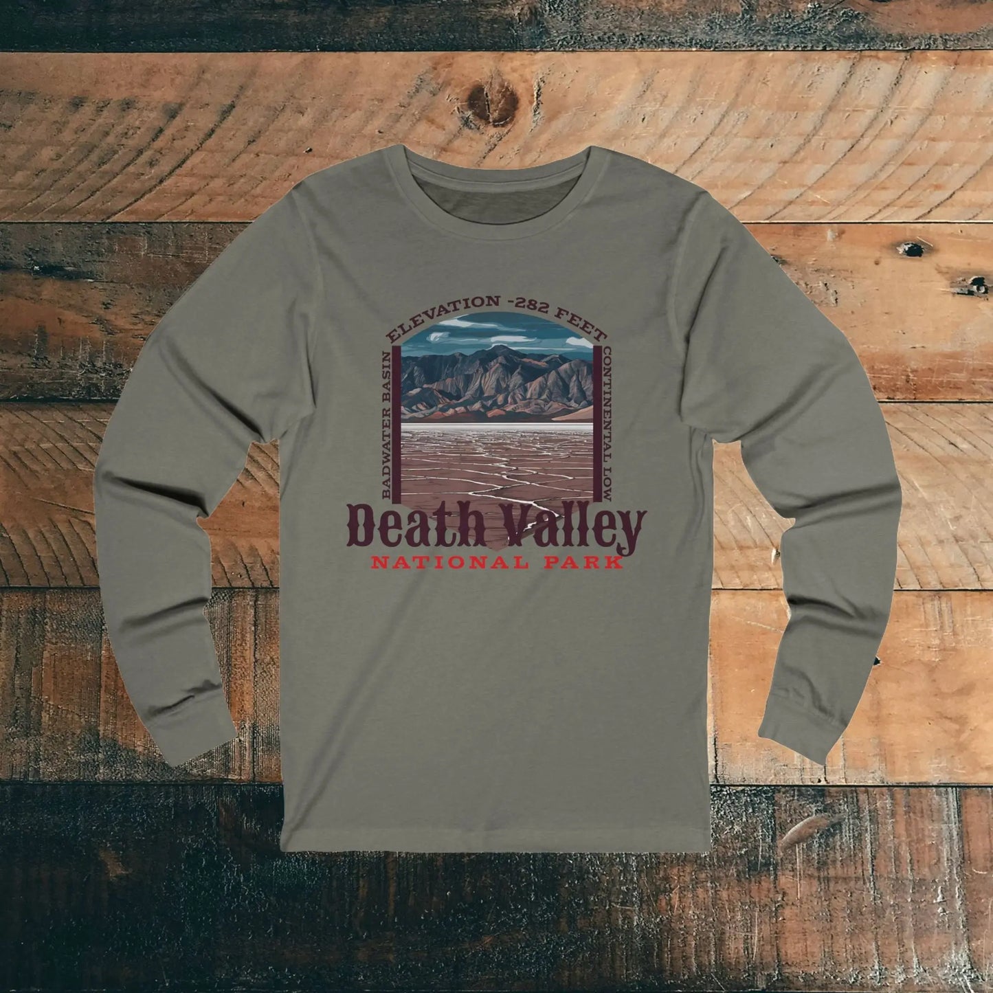 Death Valley National Park Unisex Fit Long Sleeve T-shirt Badwater Basin - Park Service Apparel