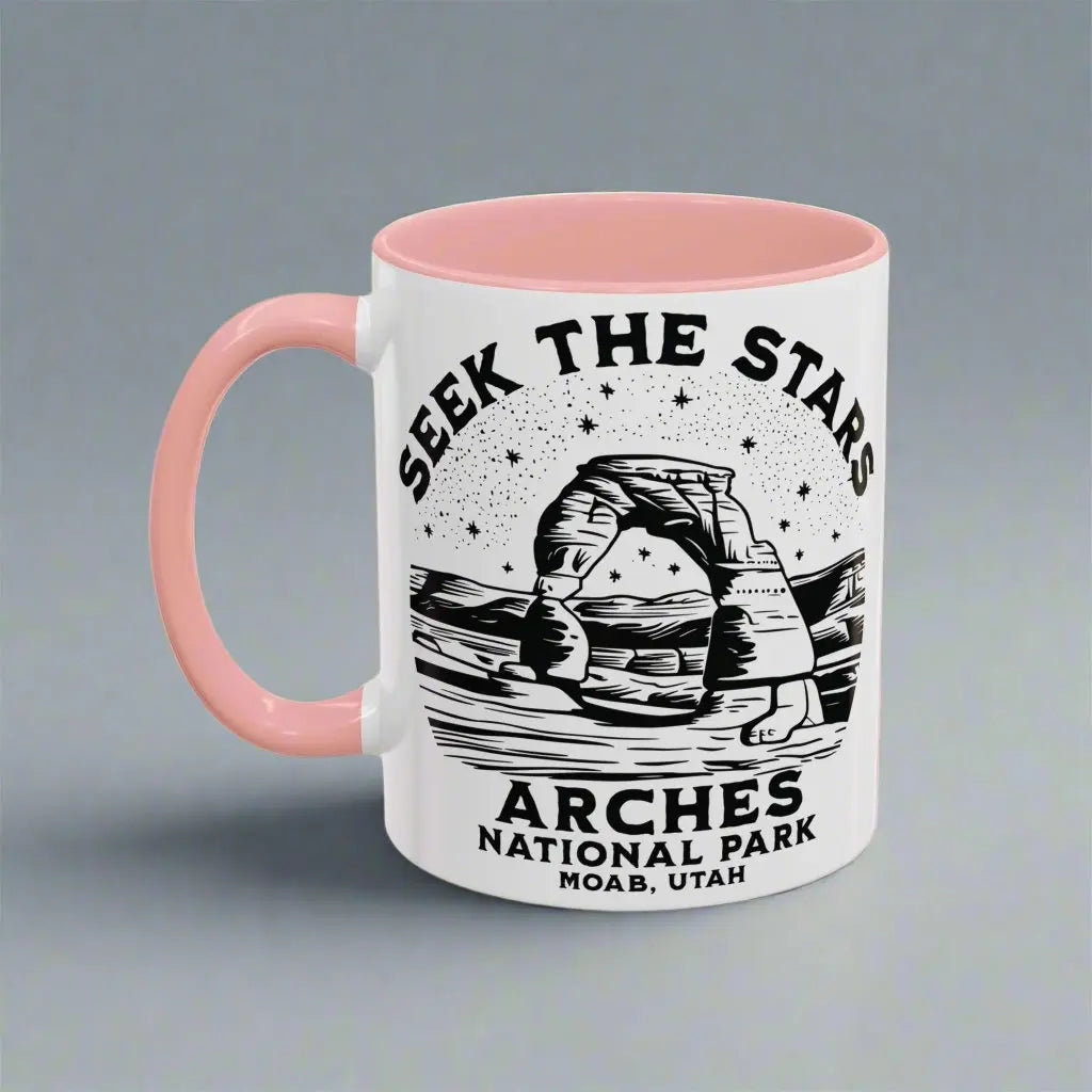 Arches National Park Coffee Mug 11oz 15oz Seek The Stars Blue Black Pink Red - Park Service Apparel