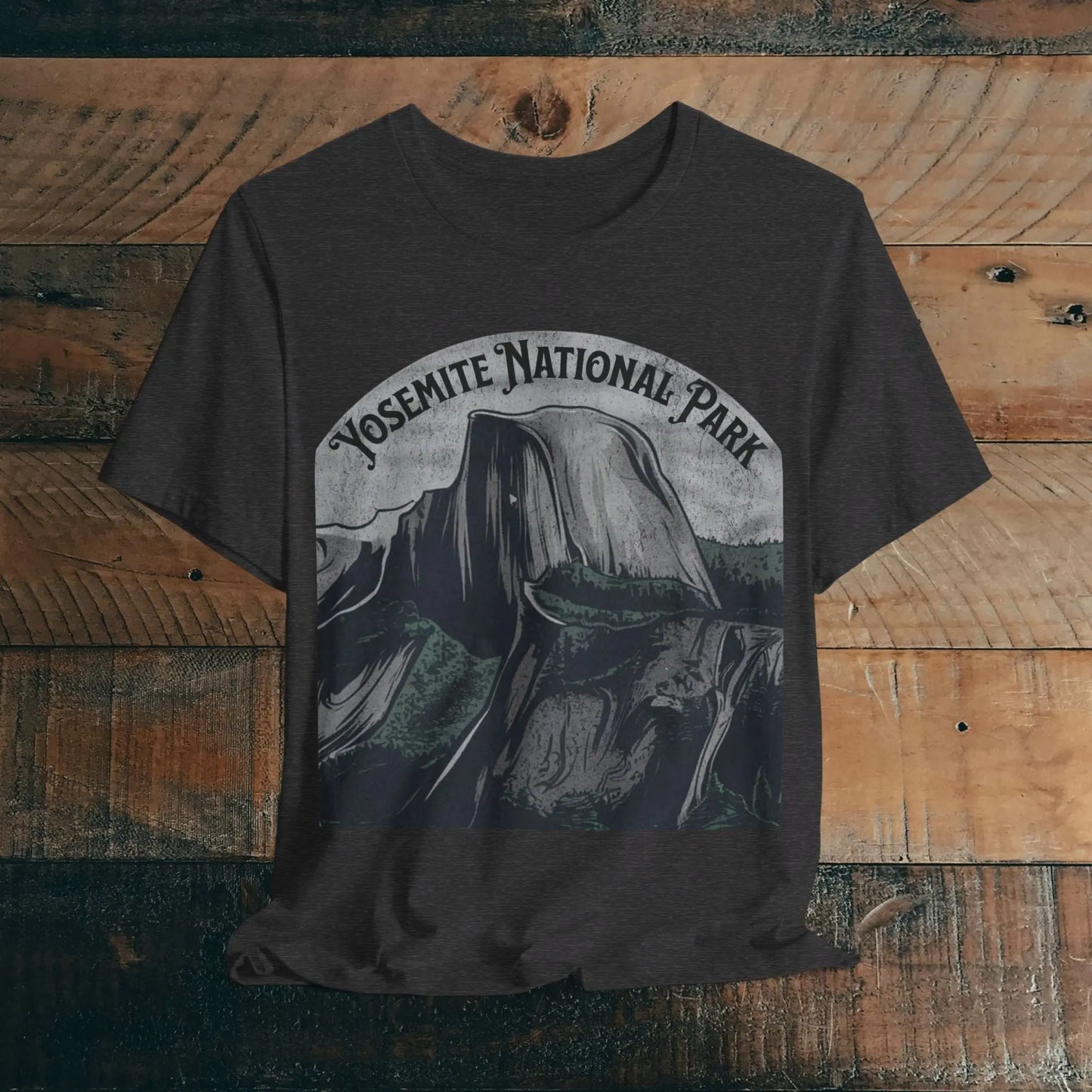 Yosemite National Park Art Unisex Fit Soft T-Shirt Half Dome Distressed - Park Service Apparel