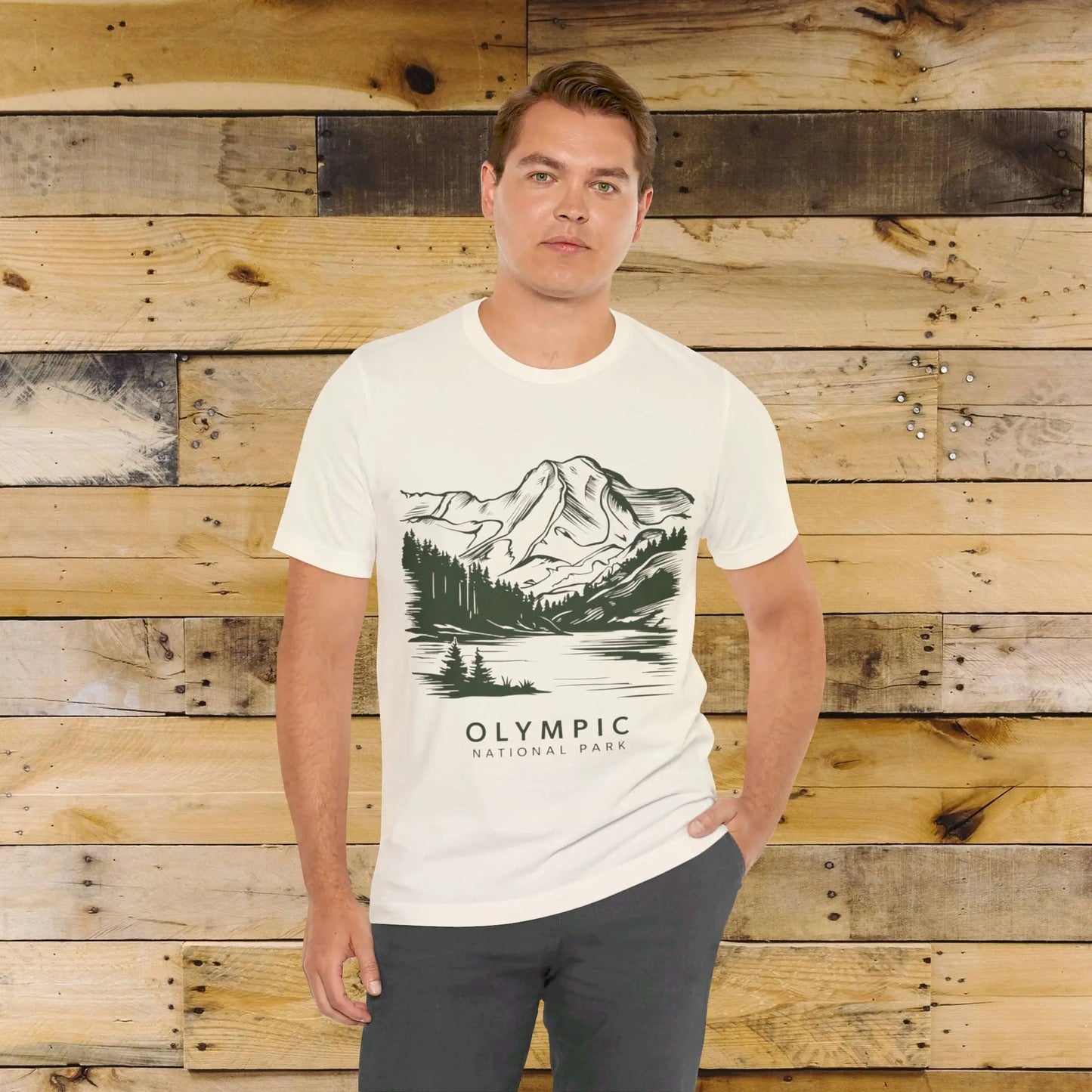 Olympic National Park Unisex Fit Soft T-Shirt Mountain View Coastal Art - Park Service Apparel