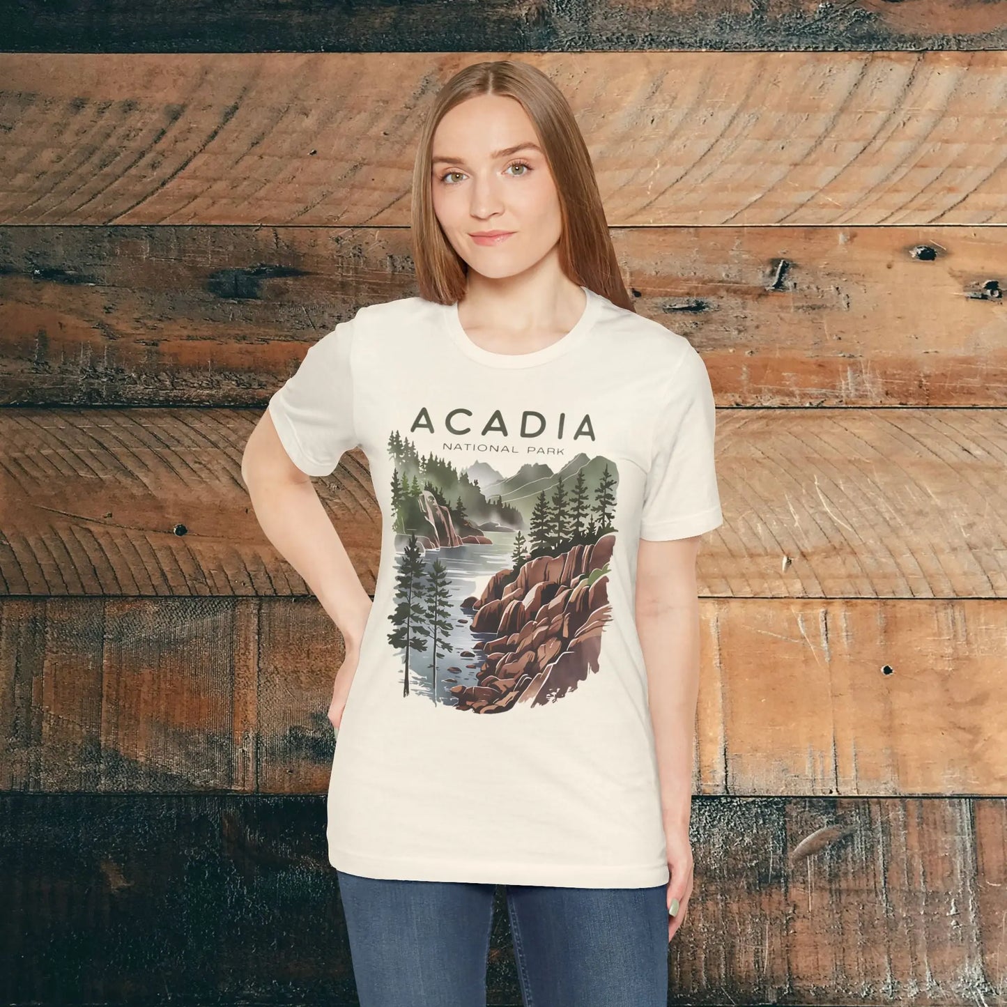 Acadia National Park Unisex Fit Soft T-Shirt Coastal Art - Park Service Apparel