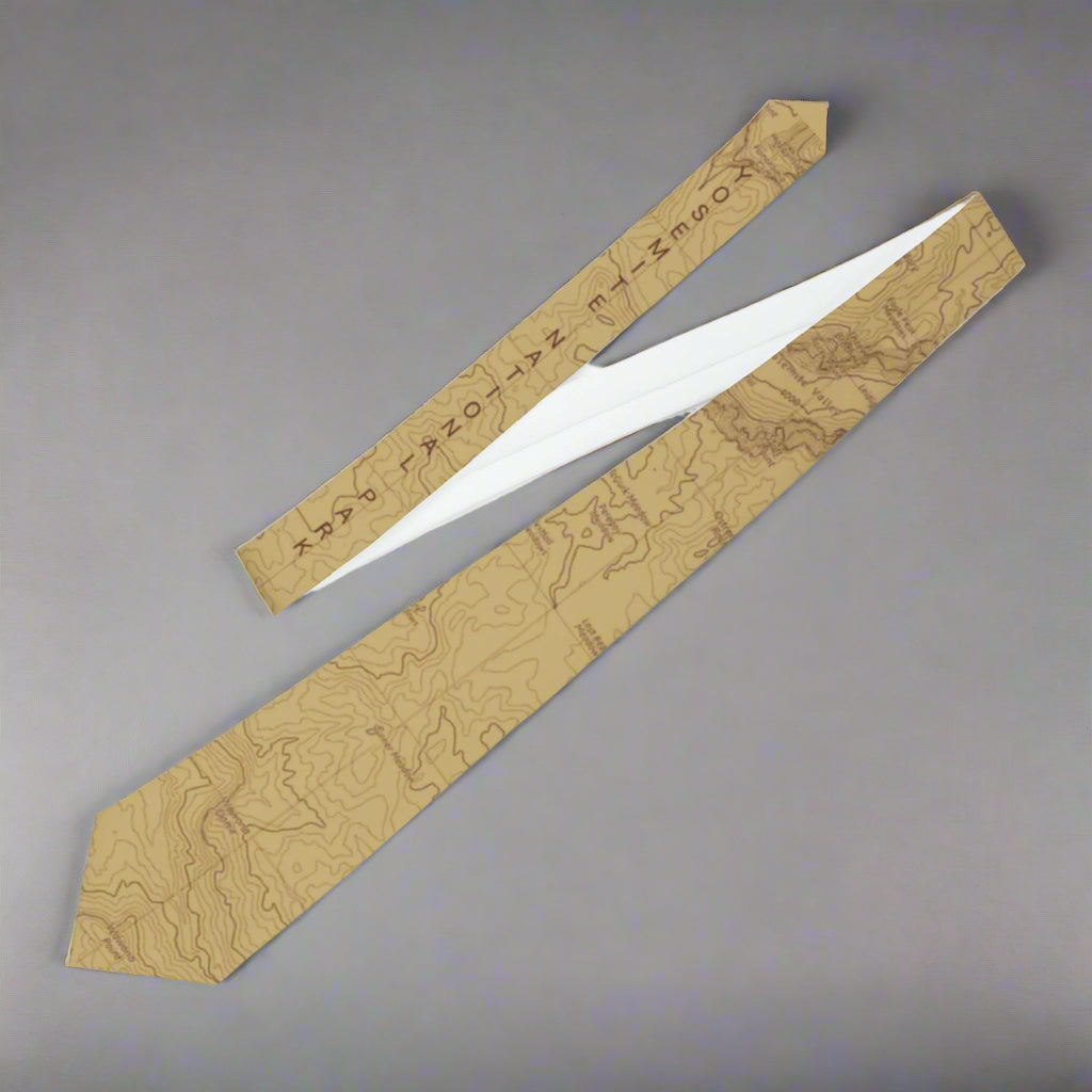 Yosemite National Park Topographic Necktie USGS Topo Map Print - Availble In Other Colors Upon Request