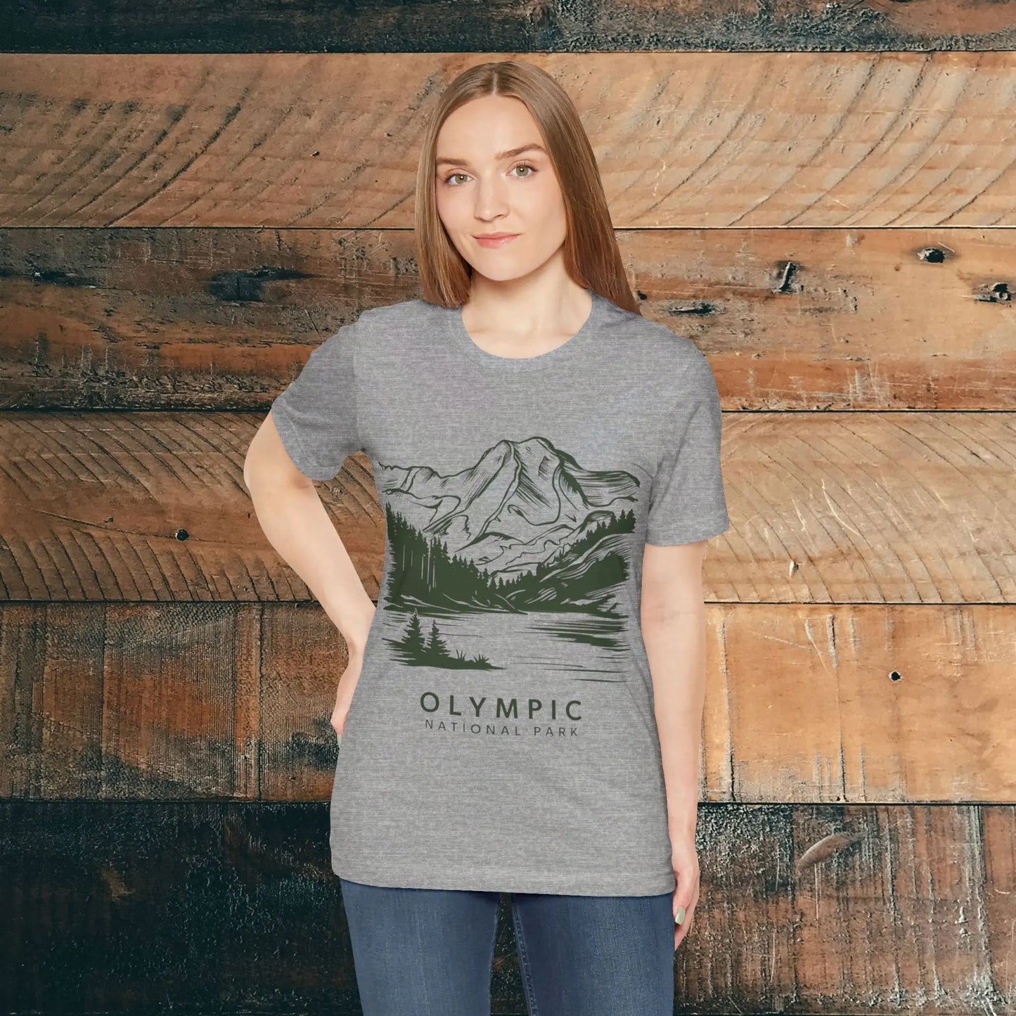 Olympic National Park Unisex Fit Soft T-Shirt Mountain View Coastal Art - Park Service Apparel