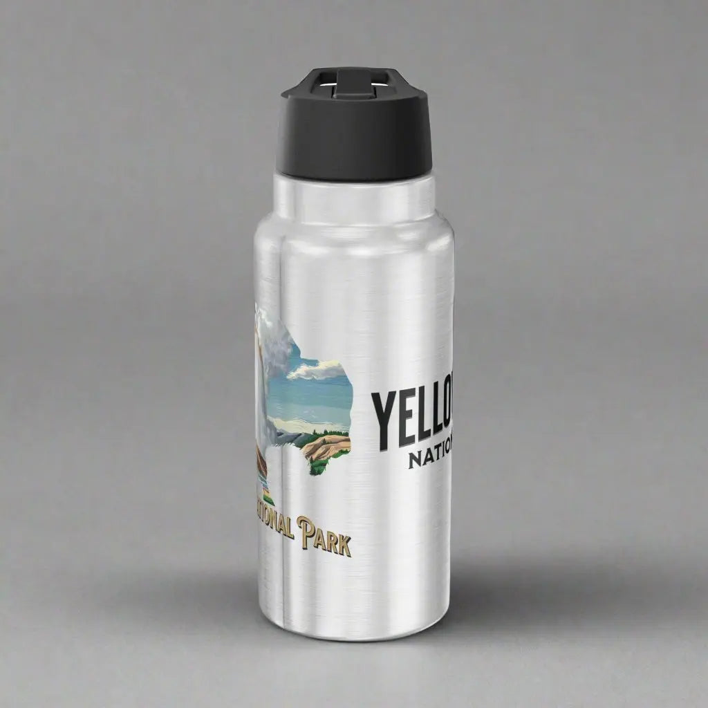 Yellowstone National Park Insulated Water Bottle Tumbler 32oz Buffalo Geyser - Park Service Apparel