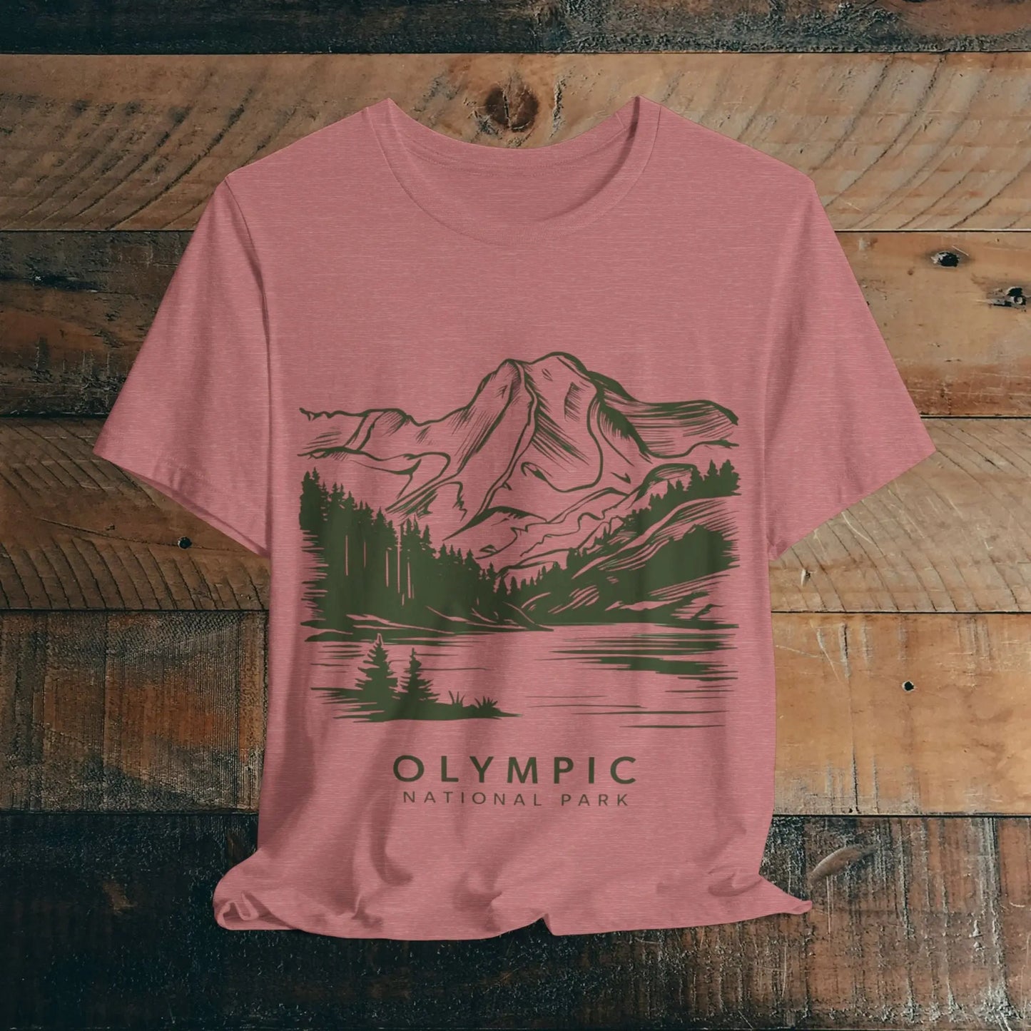 Olympic National Park Unisex Fit Soft T-Shirt Mountain View Coastal Art - Park Service Apparel