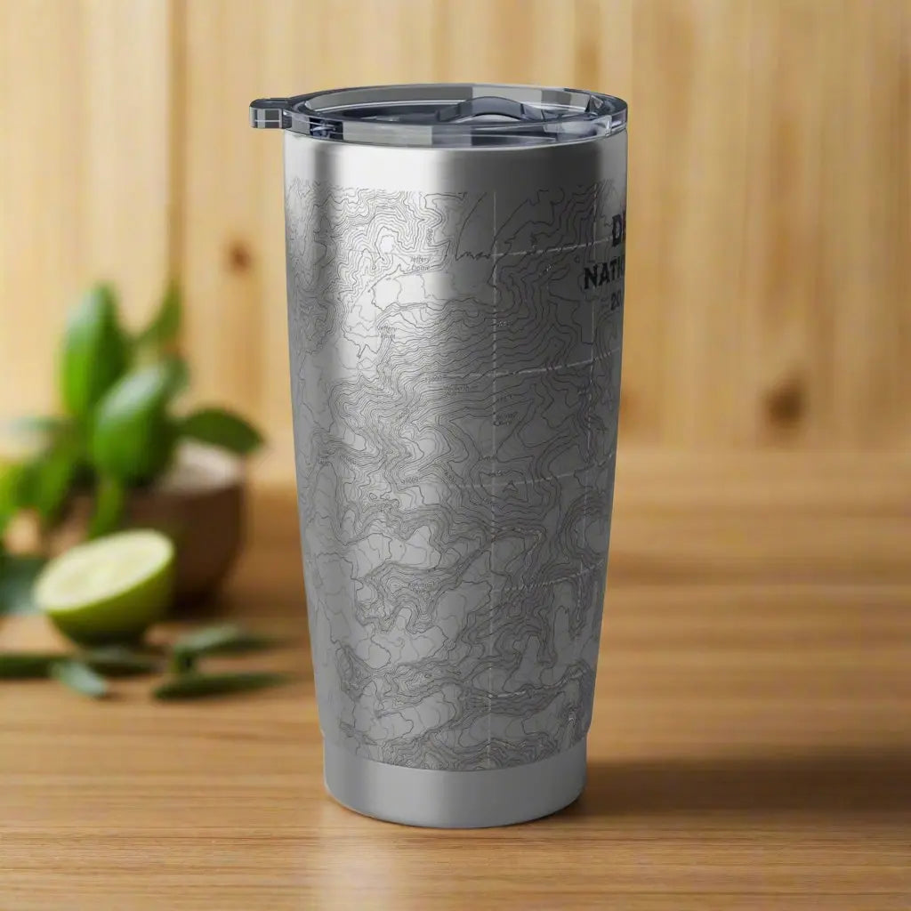 Denali National Park Topographic Tumbler 20oz Elevation 20,310 Ft. Alaska USGS Map Print - Park Service Apparel