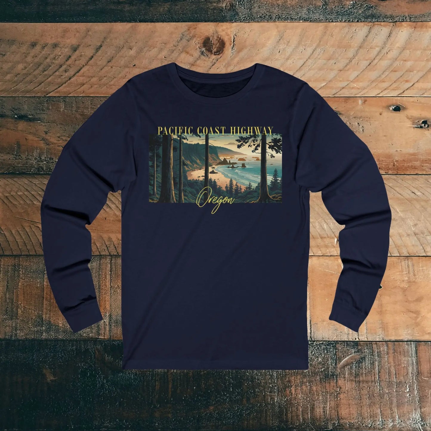 Oregon Pacific Coast Highway Unisex Fit Long Sleeve T-shirt - Park Service Apparel