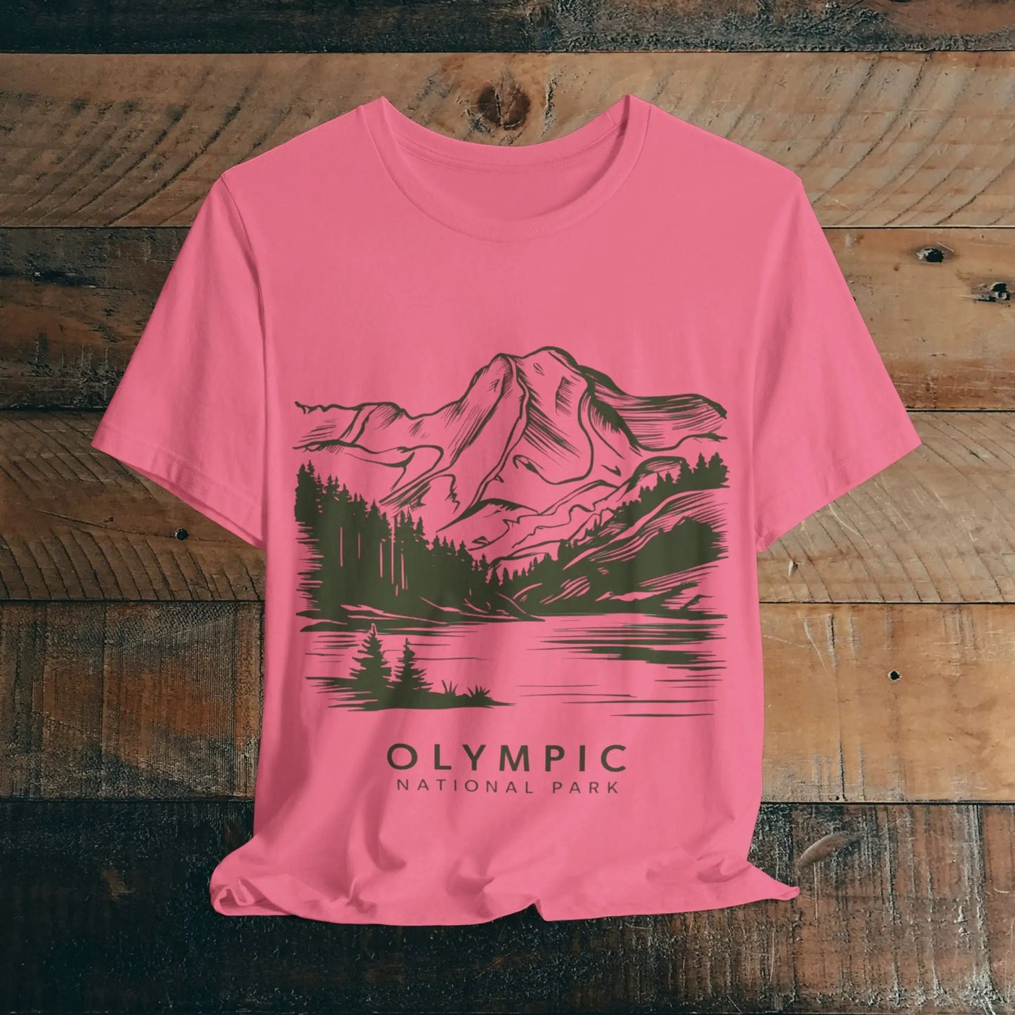 Olympic National Park Unisex Fit Soft T-Shirt Mountain View Coastal Art - Park Service Apparel