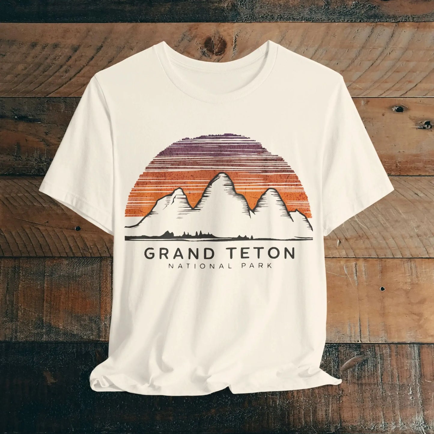 Grand Teton National Park Unisex Fit Soft T-Shirt Colorful Sky Art - Park Service Apparel