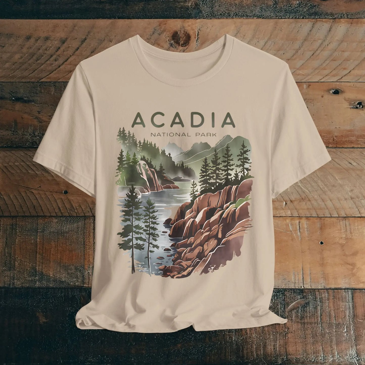 Acadia National Park Unisex Fit Soft T-Shirt Coastal Art - Park Service Apparel