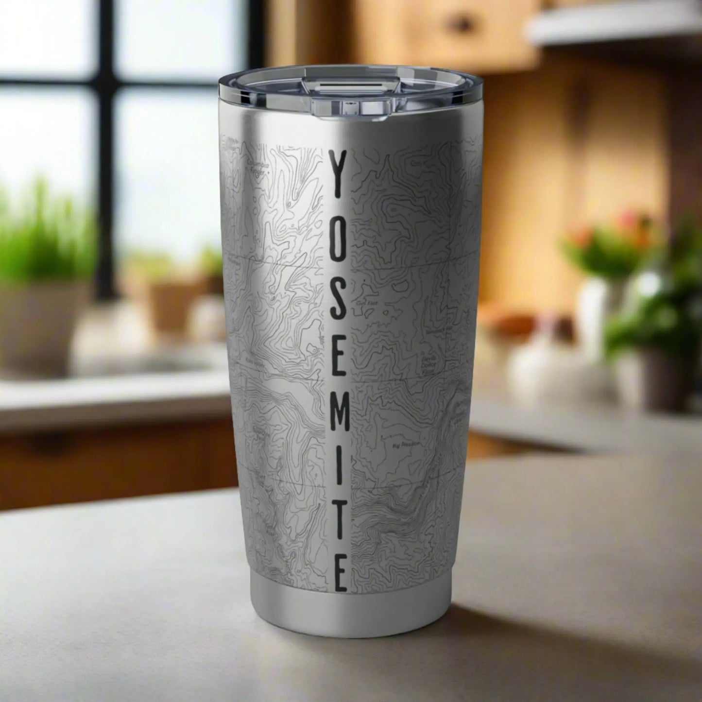 Yosemite National Park Topographic Tumbler 20oz Double Walled Sealed Spill Resistant Lid - Park Service Apparel