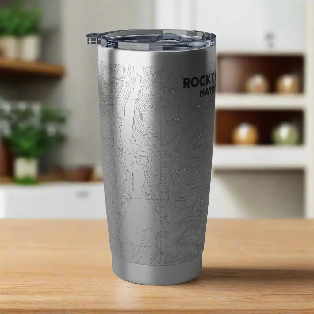 Rocky Mountain National Park Topographic Tumbler 20oz USGS Map Print - Park Service Apparel