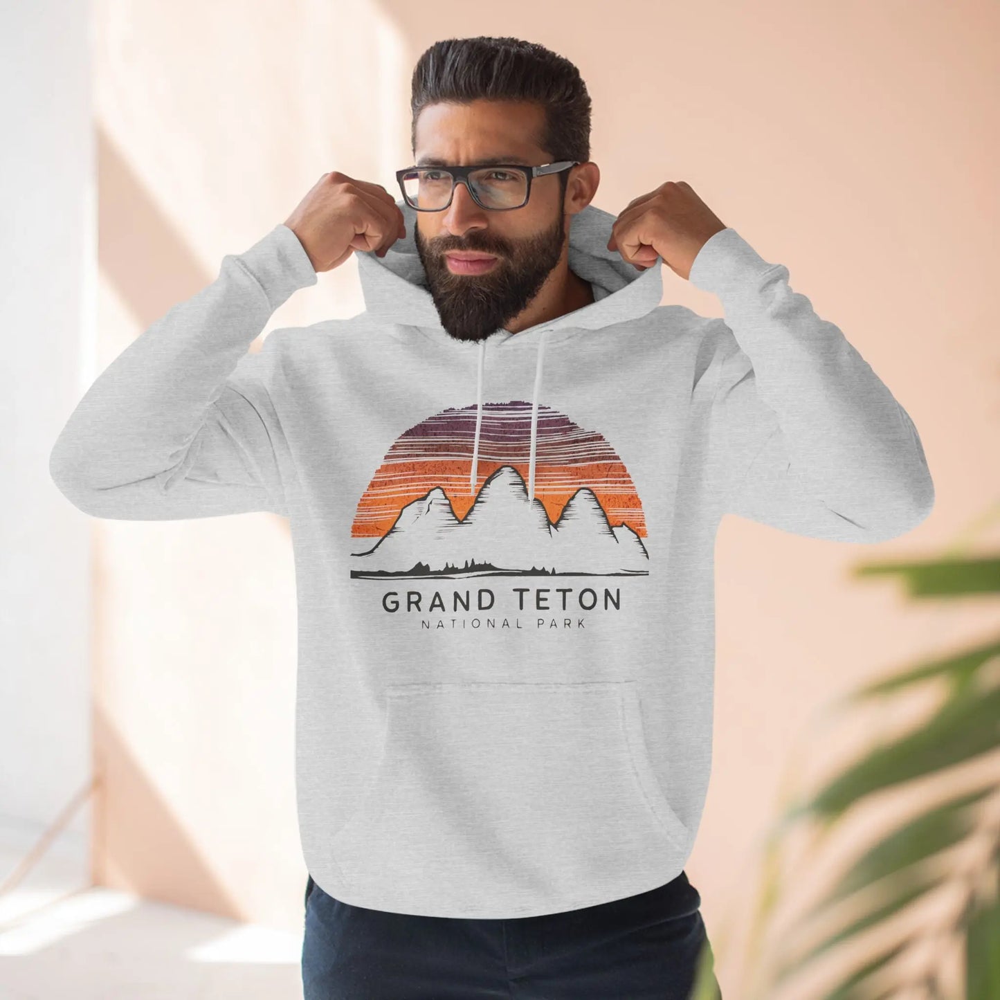 Grand Teton National Park Unisex Fit Fleece Hoodie Colorful Skyline - Park Service Apparel