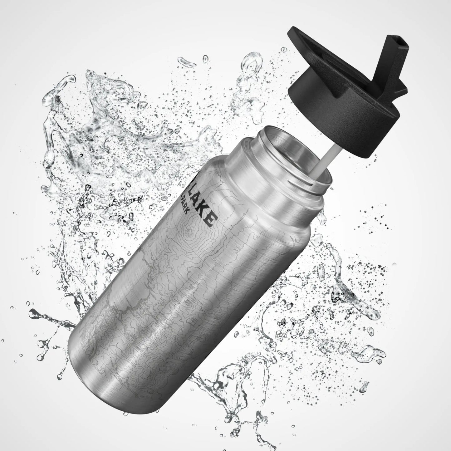 Crater Lake National Park Topographic Insulated Water Bottle Tumbler 32oz Pacific Crest Trail PCT USGS Map Print - Park Service Apparel