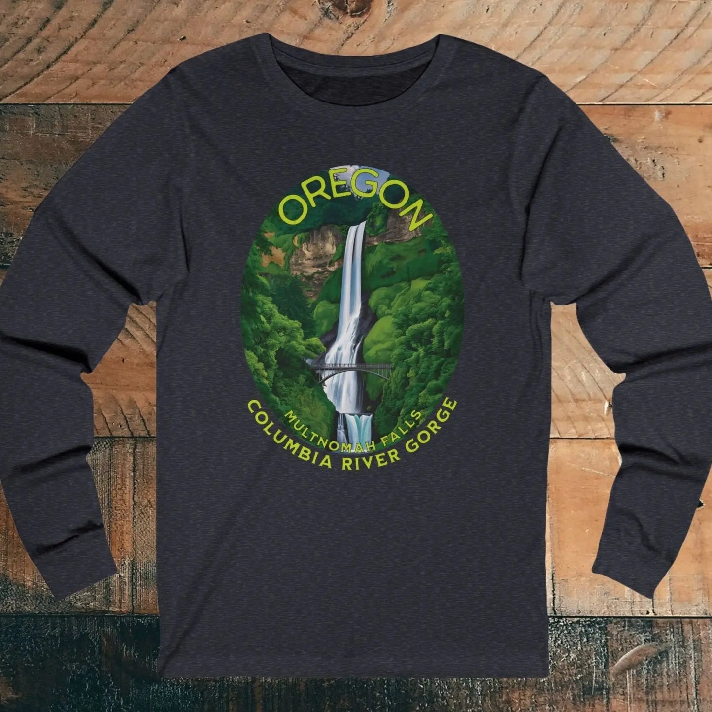 Multnomah Falls Unisex Fit Long Sleeve T-shirt Oregon - Park Service Apparel