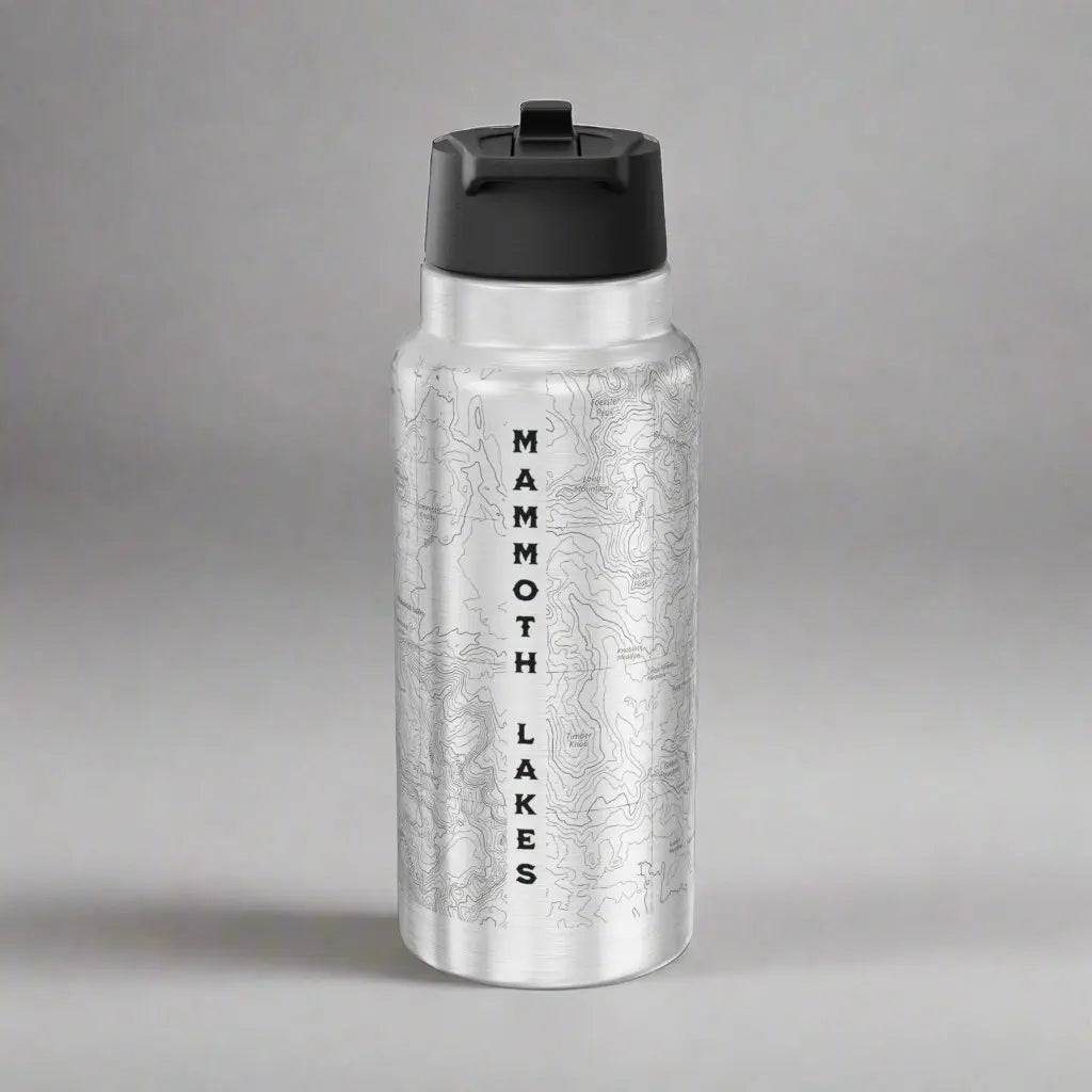 Mammoth Lakes California Topographic Insulated Water Bottle Tumbler 32oz - Park Service Apparel