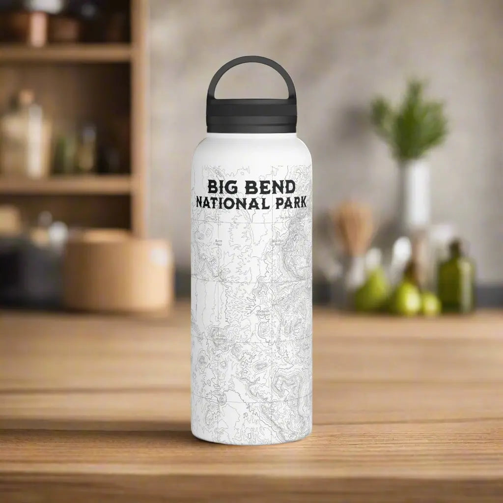 Big Bend National Park Topographic Stainless Steel Water Bottle Handle Lid Texas - Park Service Apparel