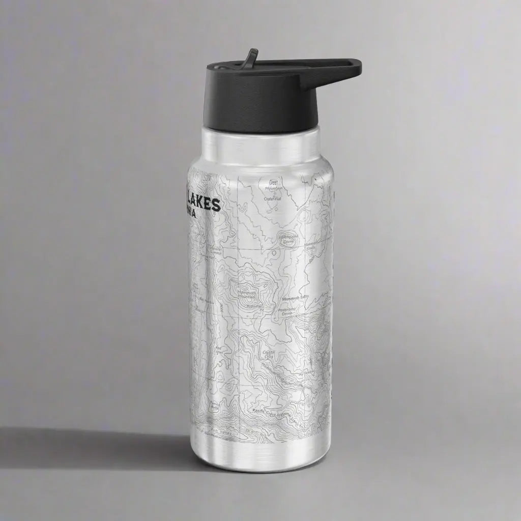 Mammoth Lakes California Topographic Insulated Water Bottle Tumbler 32oz - Park Service Apparel