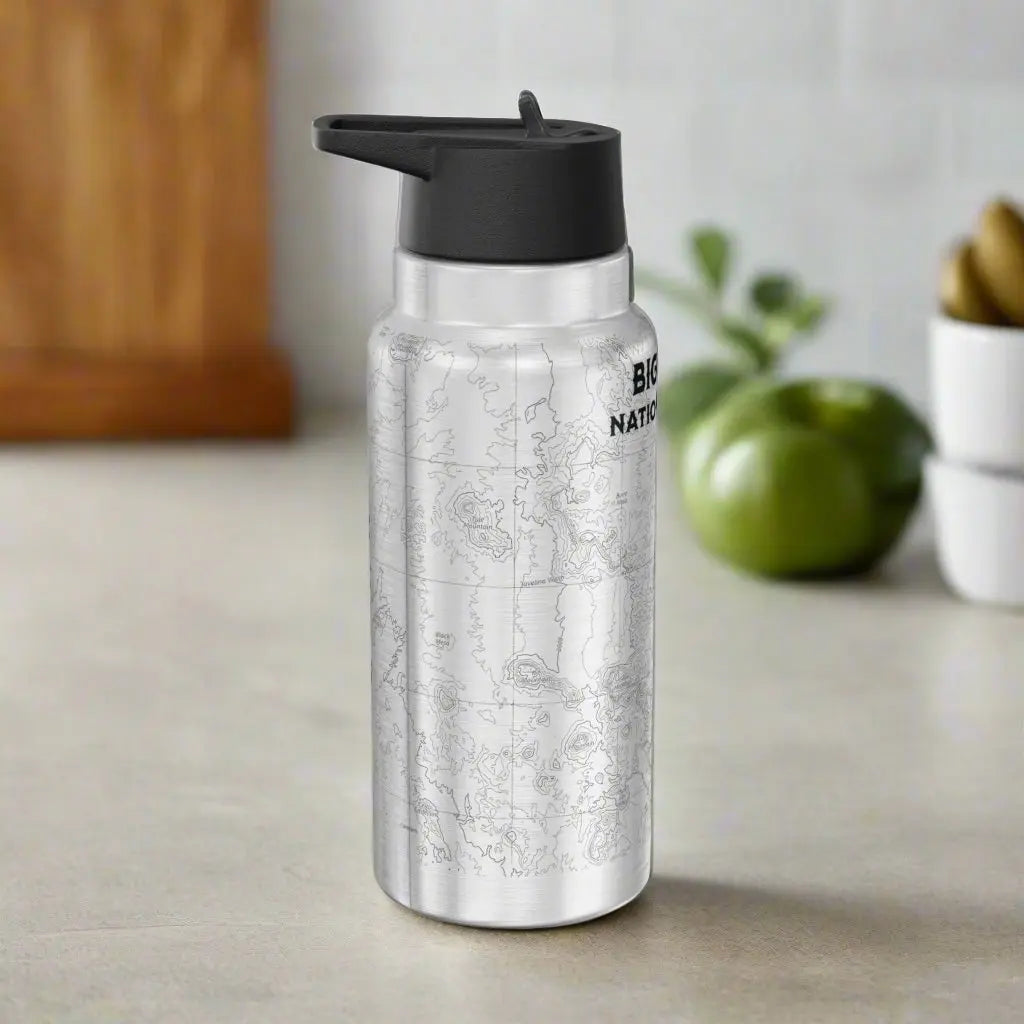 Big Bend National Park Topographic Insulated Water Bottle Tumbler 32oz USGS Map Print - Park Service Apparel