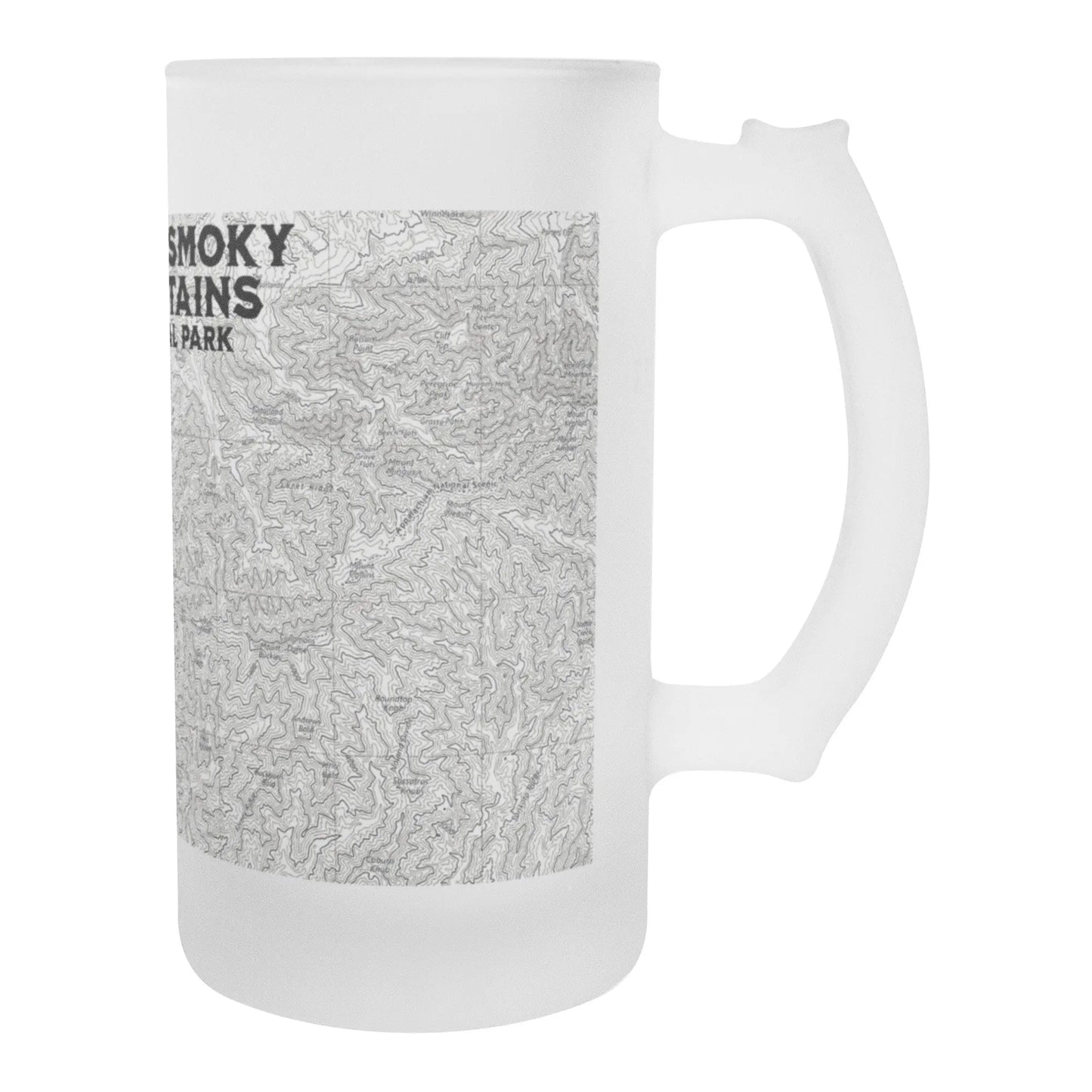 Great Smoky Mountains Frosted Topographic Mug Glass National Park Appalachian Trail - Park Service Apparel