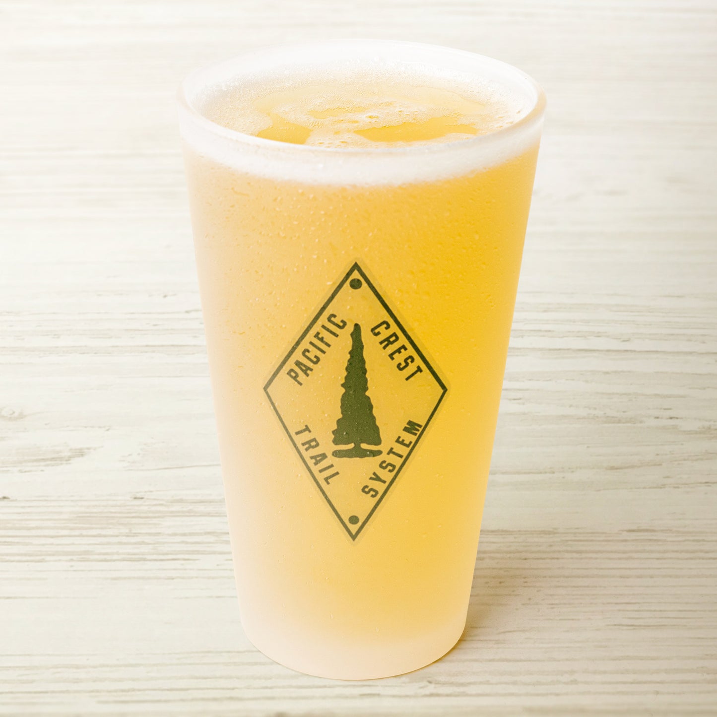 Pacific Crest Trail Classic Diamond Trail Marker Frosted Pint Glass teelaunch