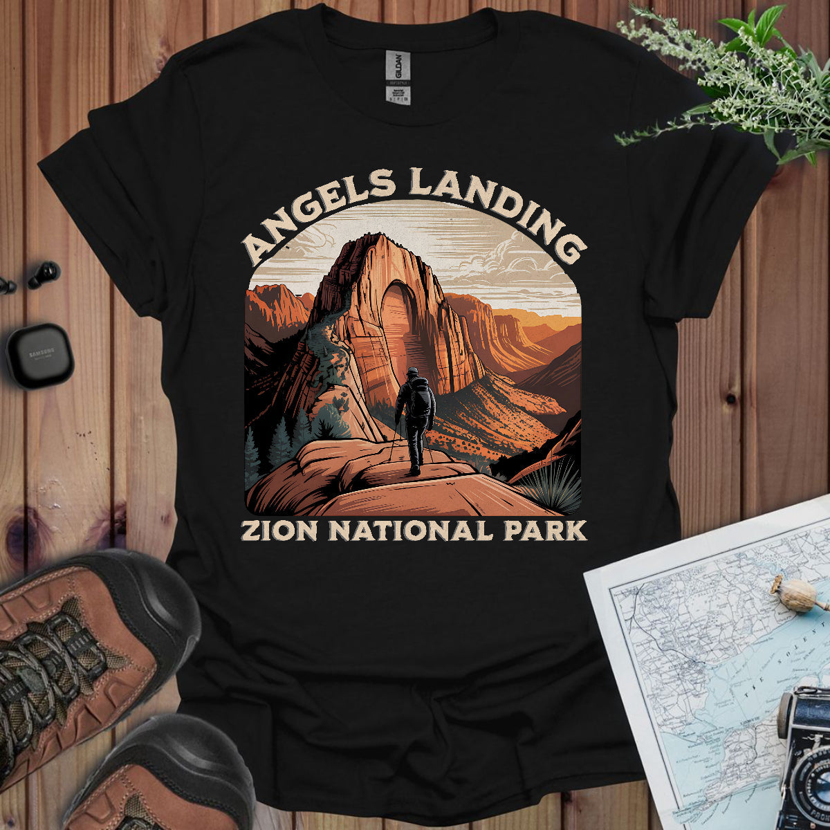 Angels Landing Zion National Park Unisex Fit Soft T-Shirt Printify