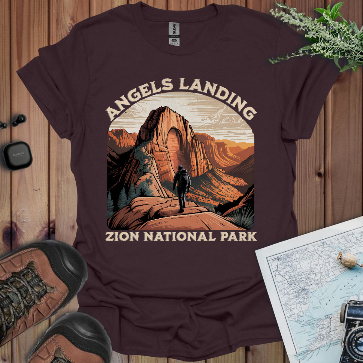 Angels Landing Zion National Park Unisex Fit Soft T-Shirt Printify