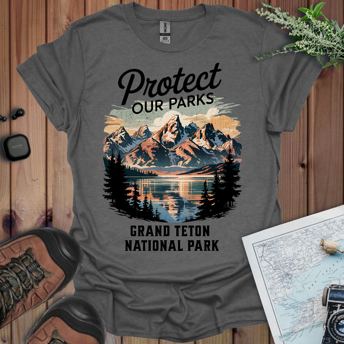 Protect Our Parks Grand Teton National Park Unisex Fit Soft T-Shirt Printify
