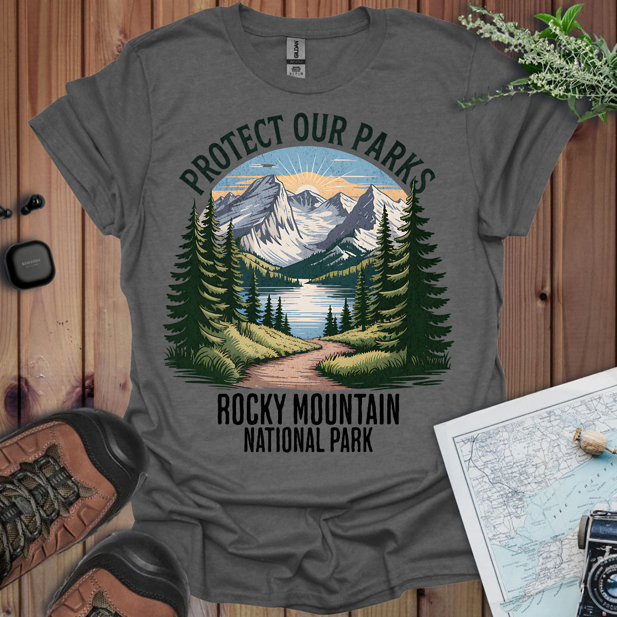 Protect Our Parks Rocky Mountain National Park Unisex Fit Soft T-Shirt Printify