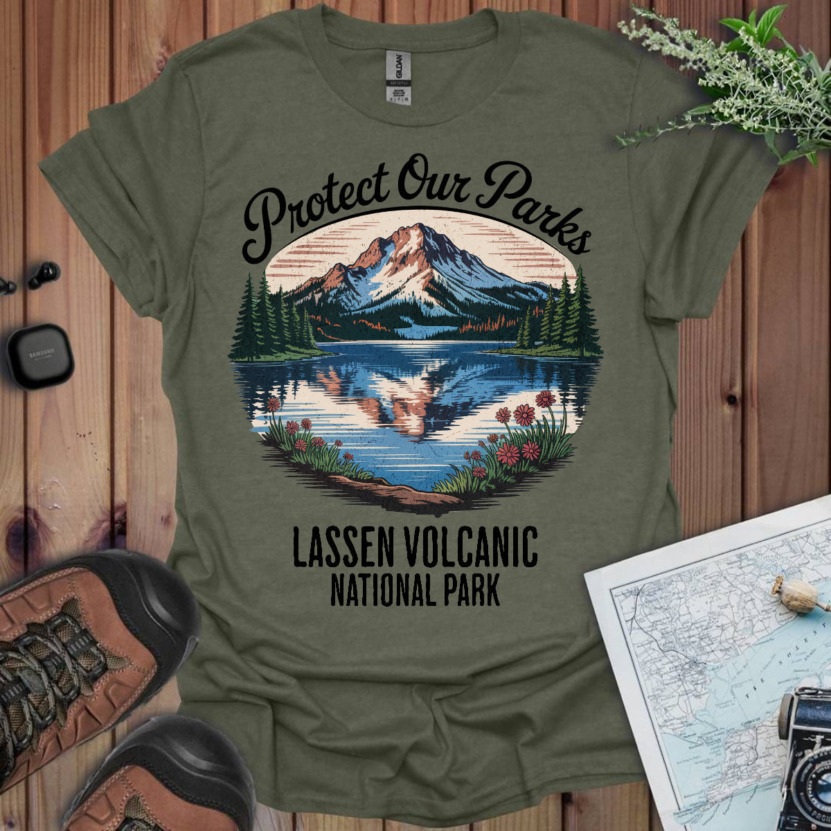 Protect Our Parks Lassen Volcanic National Park Unisex Fit Soft T-Shirt Printify