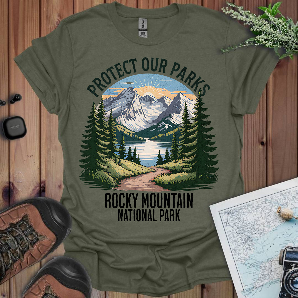 Protect Our Parks Rocky Mountain National Park Unisex Fit Soft T-Shirt Printify