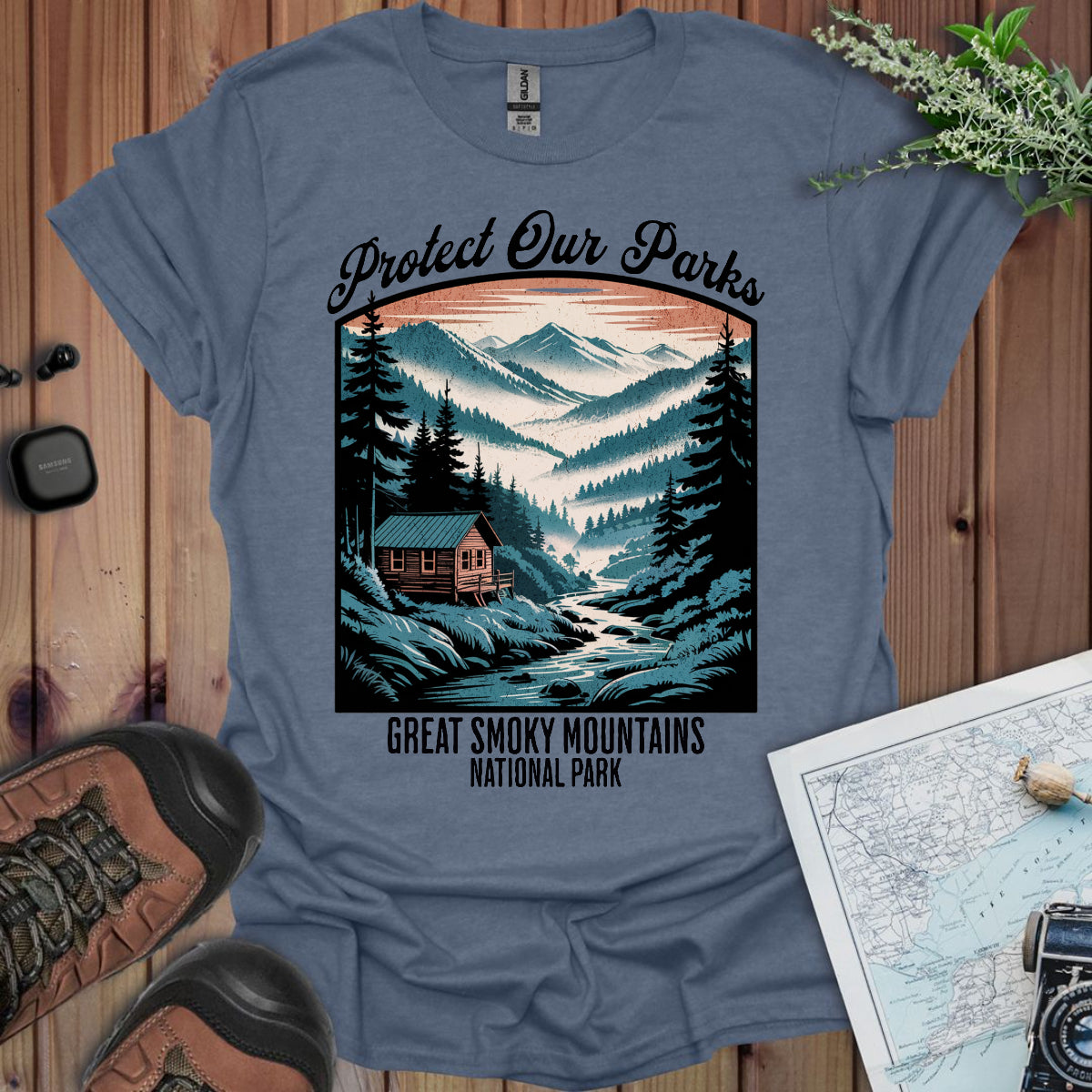 Protect Our Parks Great Smoky Mountains National Park Unisex Fit Soft T-Shirt Printify