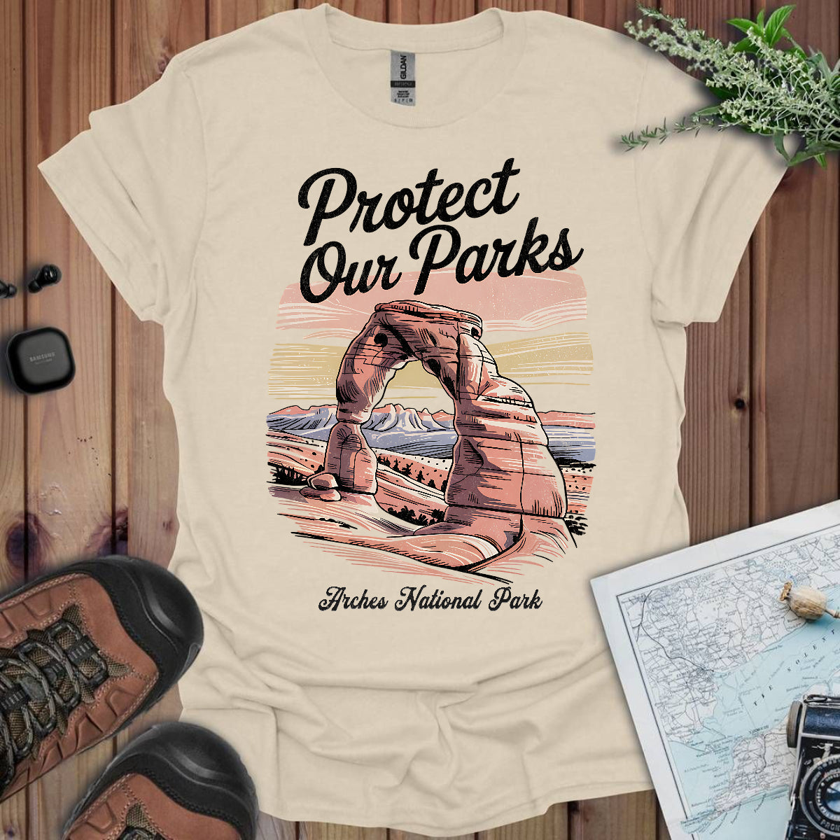Protect Our Parks Arches Unisex Fit Soft T-Shirt Printify