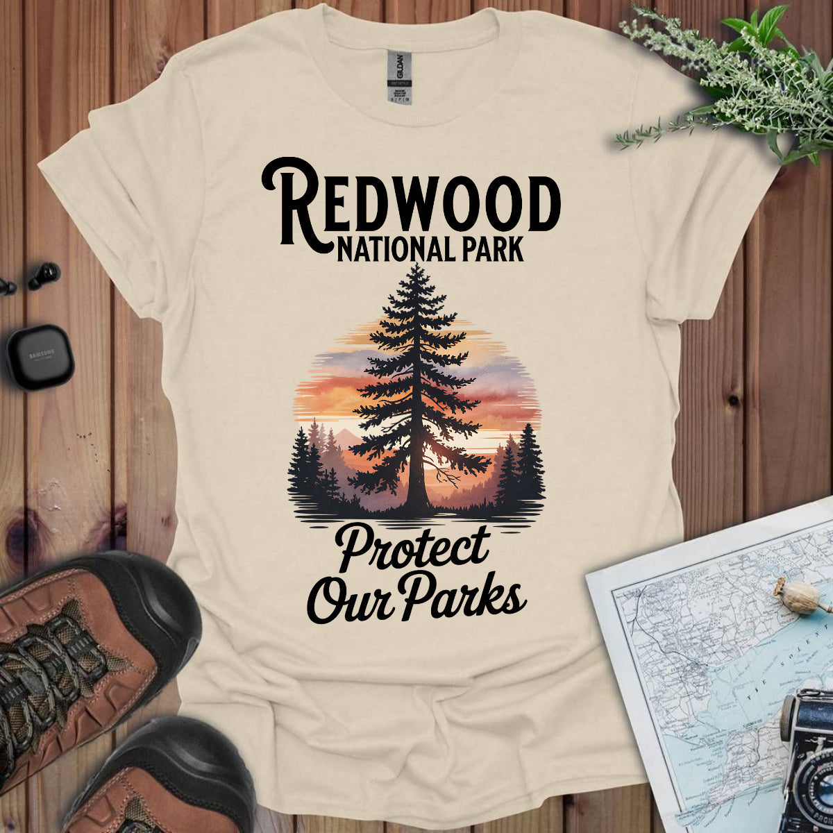 Protect Our Parks Redwood National Park Unisex Fit Soft T-Shirt Printify