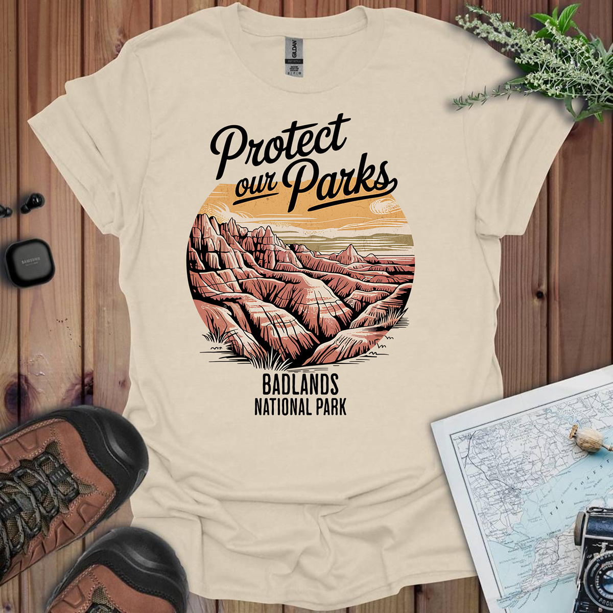 Protect Our Parks Badlands National Park Unisex Fit Soft T-Shirt Printify