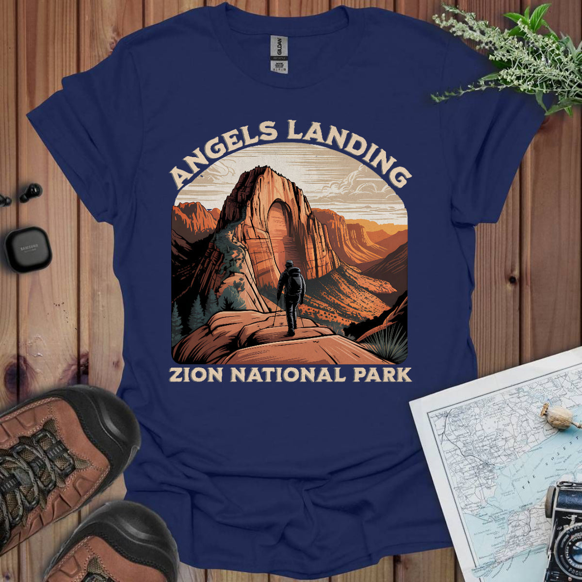Angels Landing Zion National Park Unisex Fit Soft T-Shirt Printify