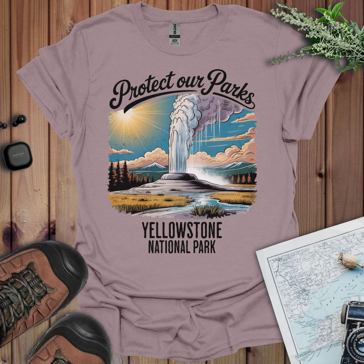 Protect Our Parks Yellowstone National Park Unisex Fit Soft T-Shirt Printify