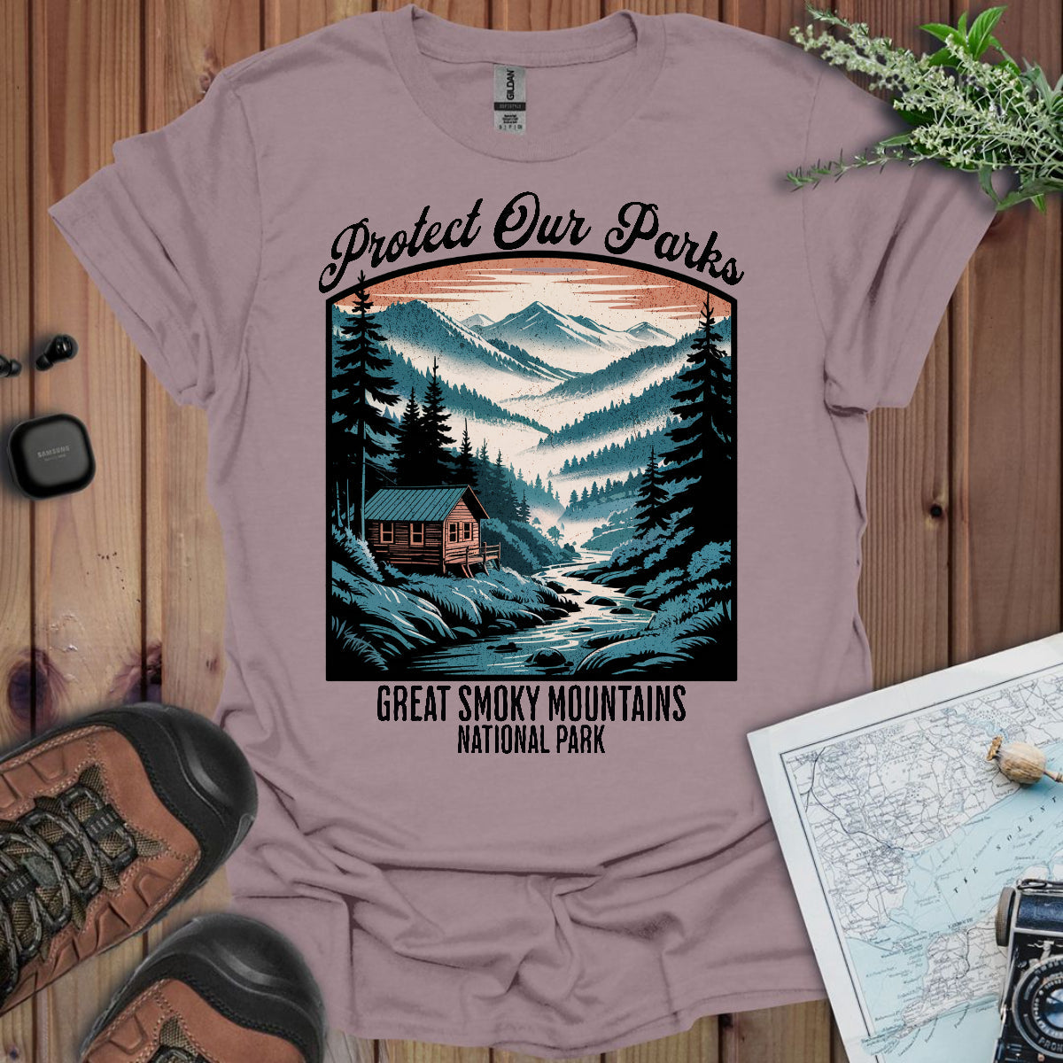 Protect Our Parks Great Smoky Mountains National Park Unisex Fit Soft T-Shirt Printify