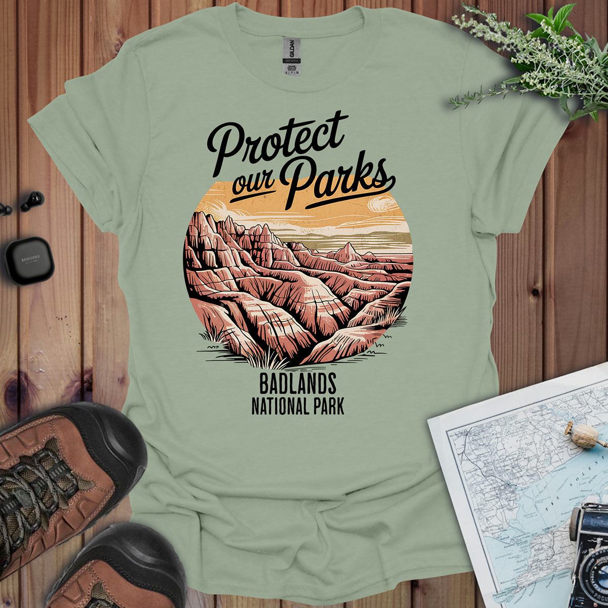 Protect Our Parks Badlands National Park Unisex Fit Soft T-Shirt Printify