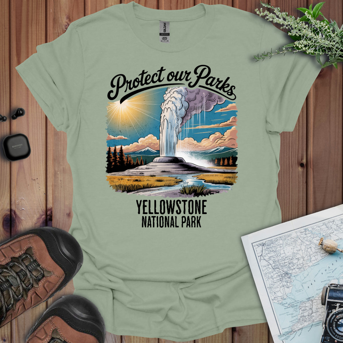 Protect Our Parks Yellowstone National Park Unisex Fit Soft T-Shirt Printify