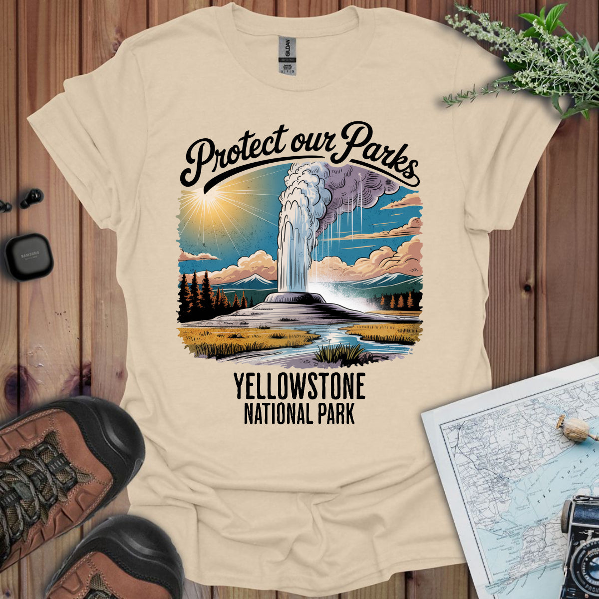Protect Our Parks Yellowstone National Park Unisex Fit Soft T-Shirt Printify