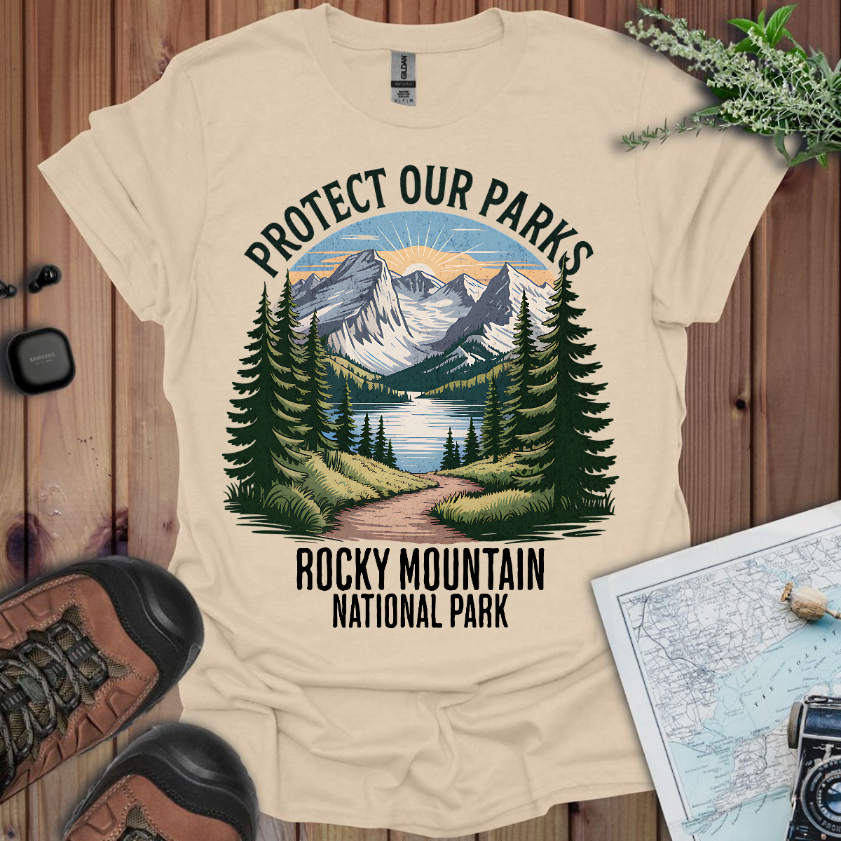 Protect Our Parks Rocky Mountain National Park Unisex Fit Soft T-Shirt Printify