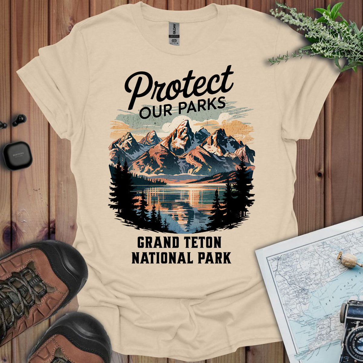 Protect Our Parks Grand Teton National Park Unisex Fit Soft T-Shirt Printify