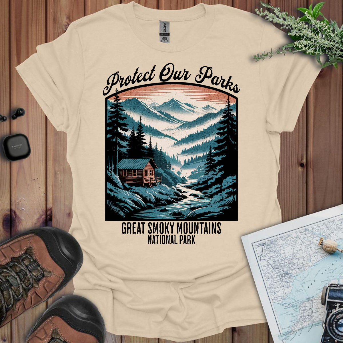 Protect Our Parks Great Smoky Mountains National Park Unisex Fit Soft T-Shirt Printify